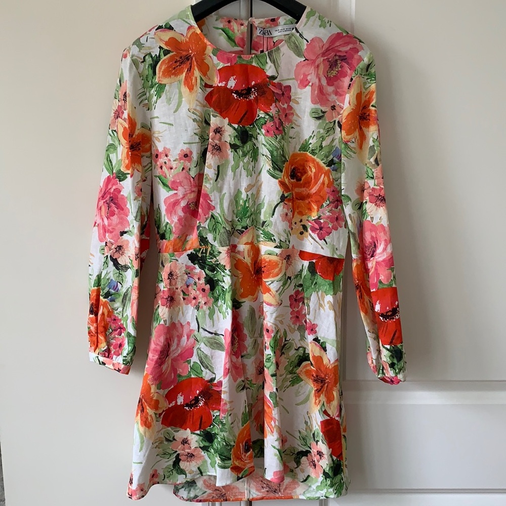 Zara Floral Mini Dress - Size Medium